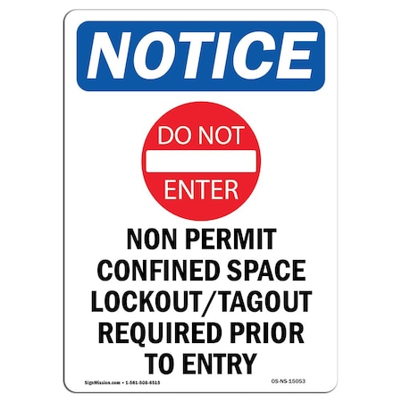 Signmission OSHA Sign, Non Permit Confined With Symbol, 5in X 3.5in Decal, 10PK, 3.5" W, 5" H, Portrait, PK10 OS-NS-D-35-V-15053-10PK